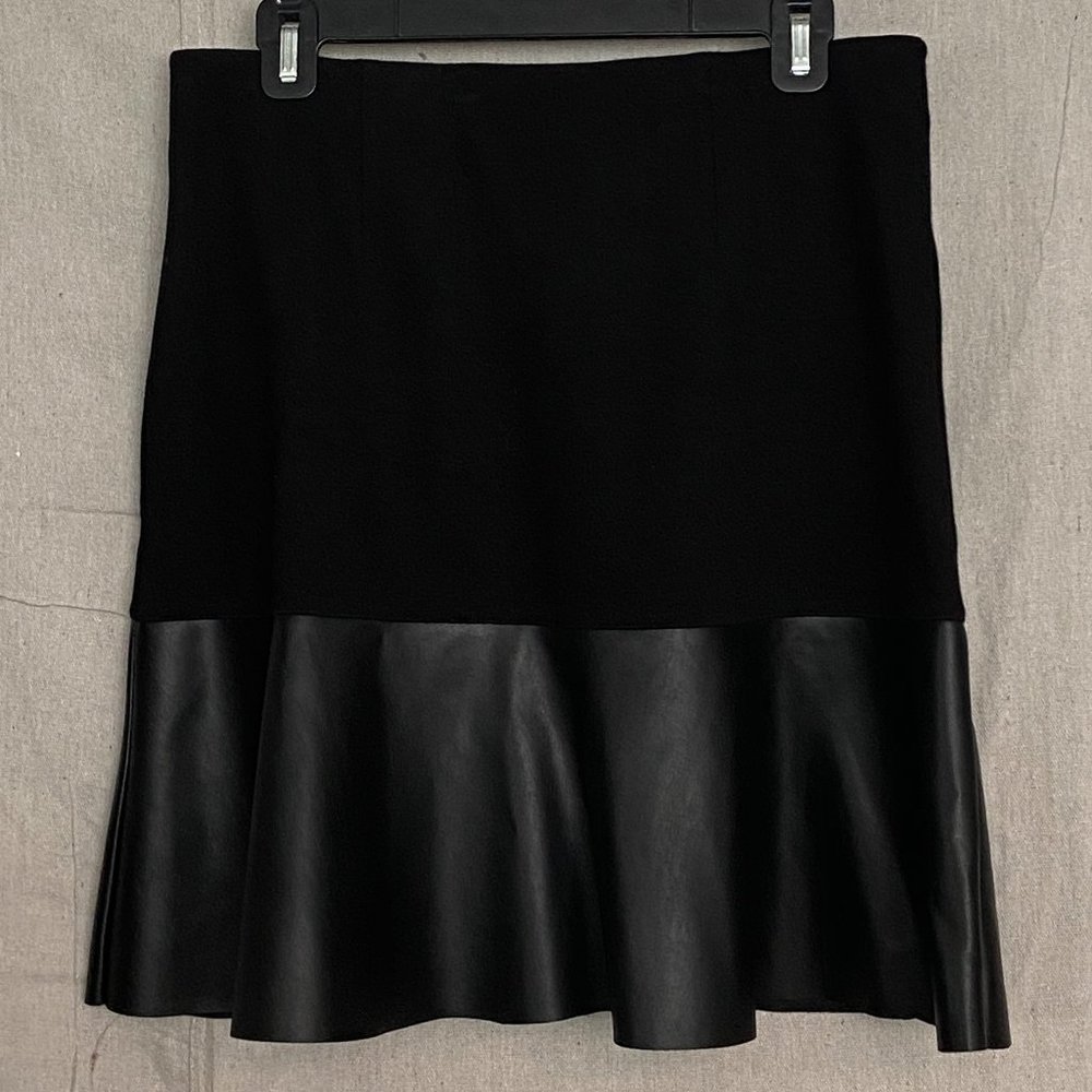 CAbi Style #3405 Vegan Leather Flip Skirt Black